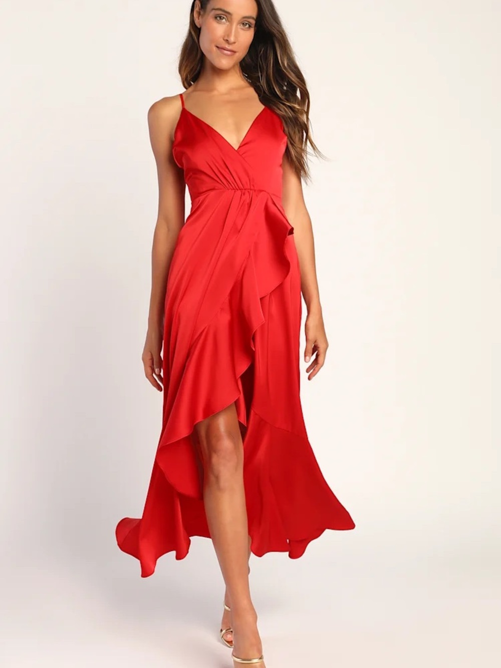 Lulus Enchanted Moments Red Ruffled High Low Dress - Xl